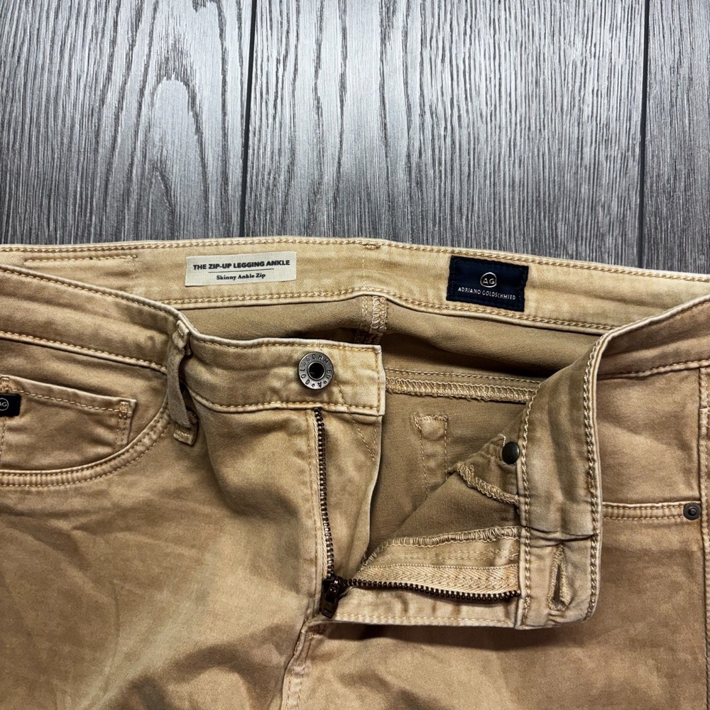 Adriano Goldschmied Jeans Womens 27R Brown The Zip Up Legging Ankle High Rise - Picture 3 of 11
